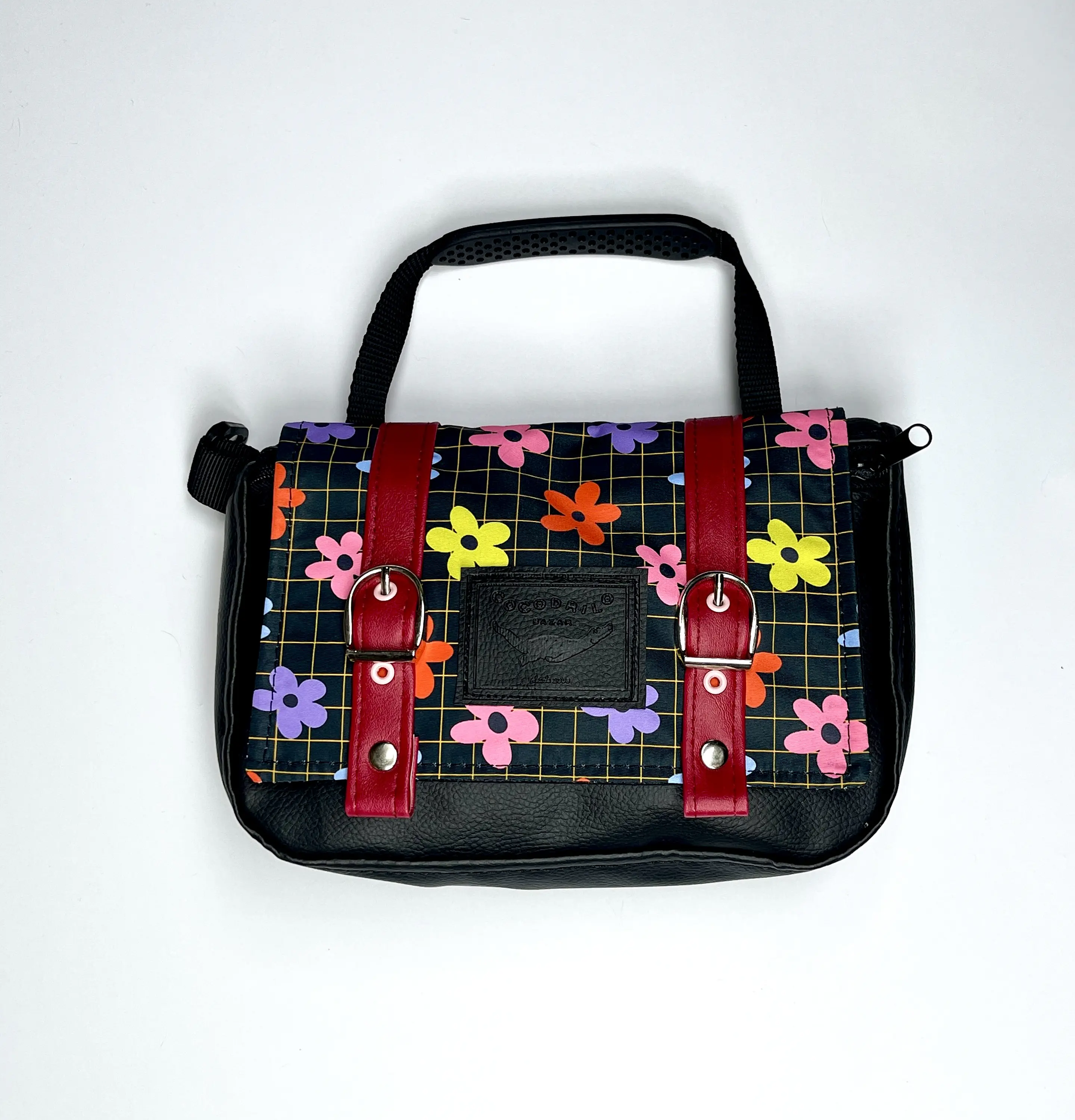 Bolso/Banano Sabrina Flores Cuadriculado 1