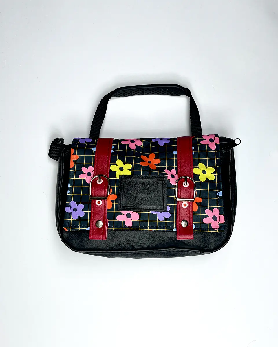 Bolso/Banano Sabrina Flores Cuadriculado 1