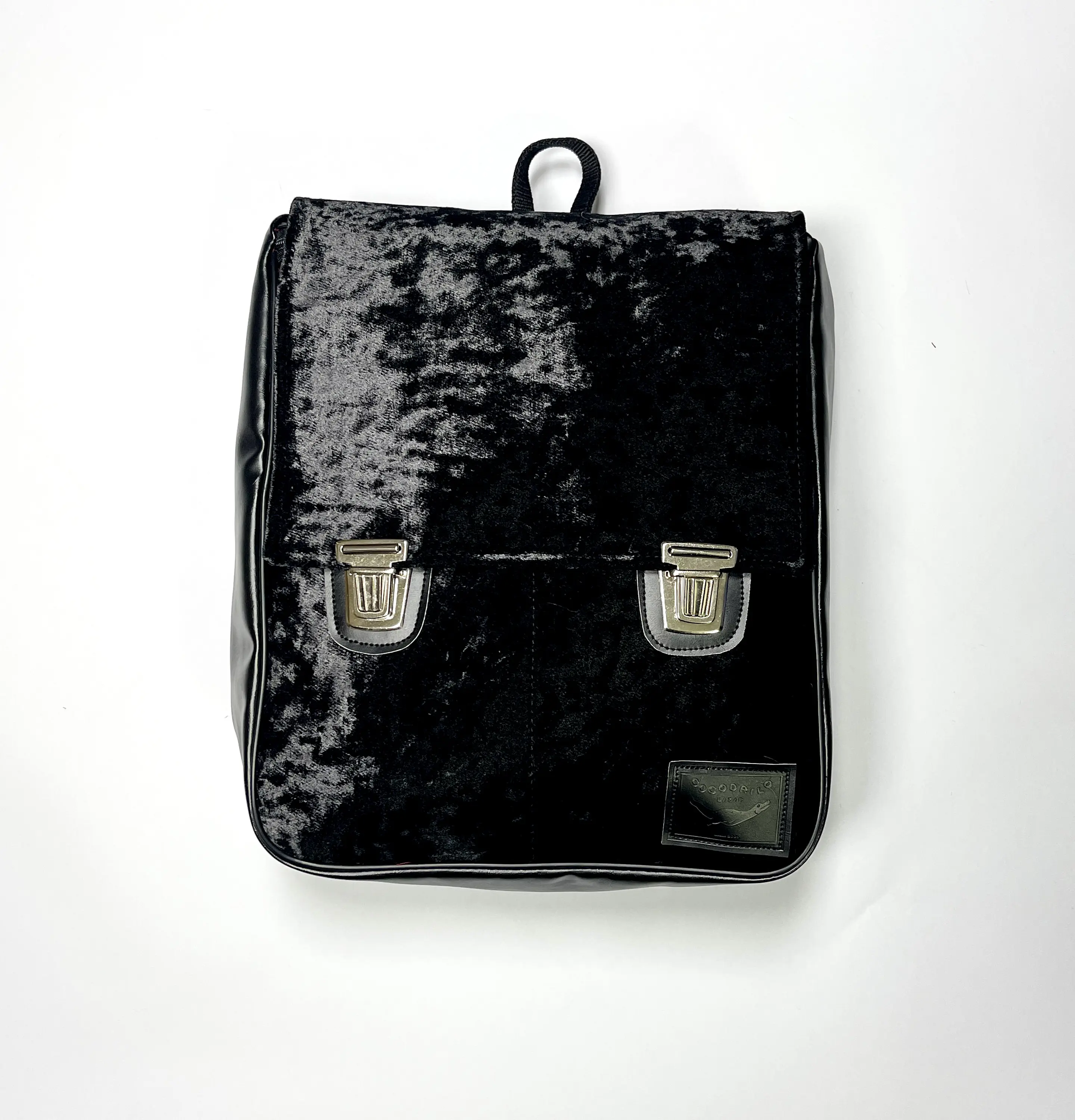 Mochila Raffa Terciopelo Negro 1