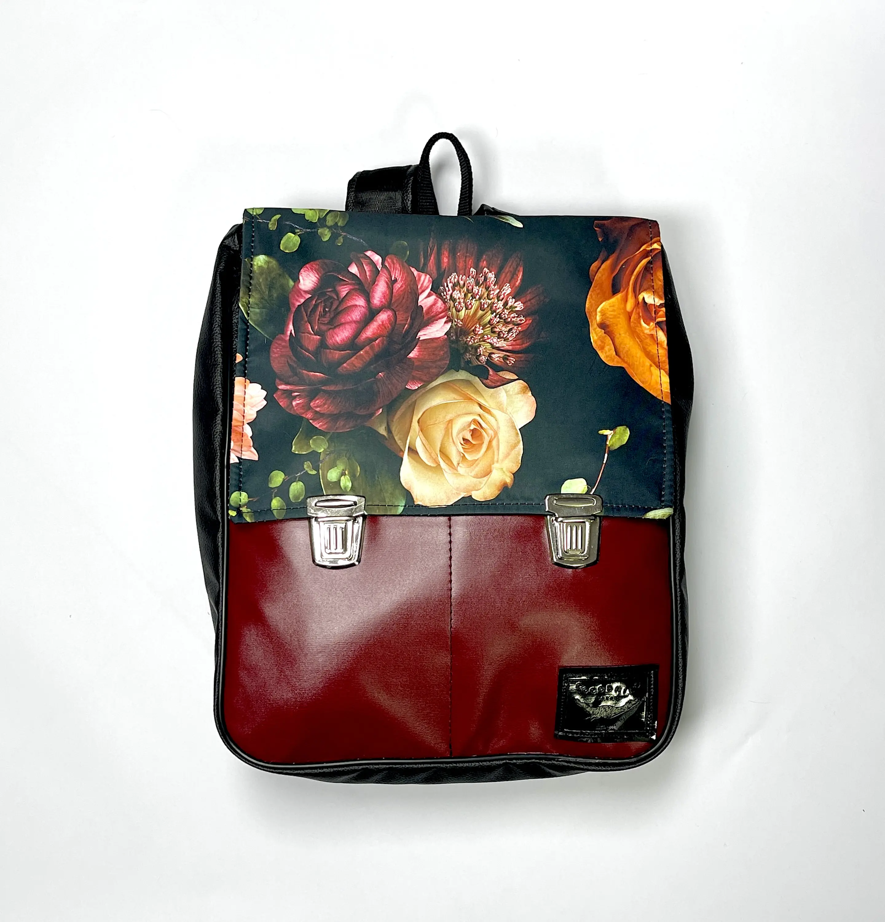 Mochila Raffa Rosas y Burdeo 1