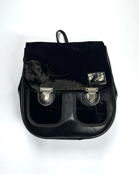 Mochila Ela Terciopelo Negro