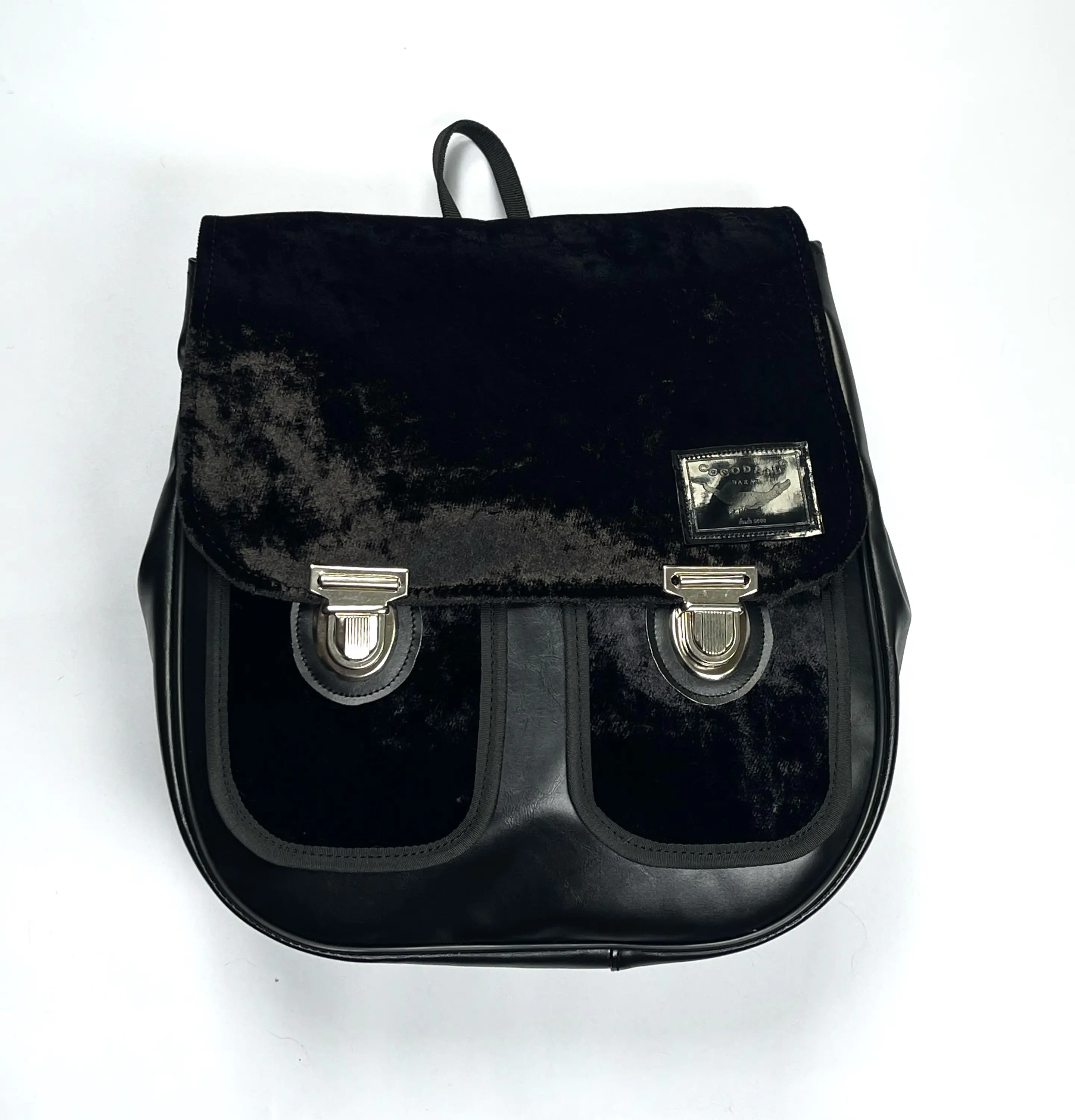 Mochila Ela Terciopelo Negro 1
