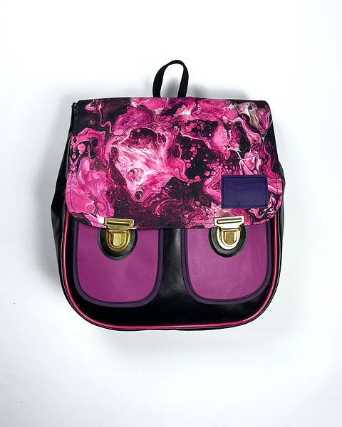 Mochila Ela Mármol Rosado