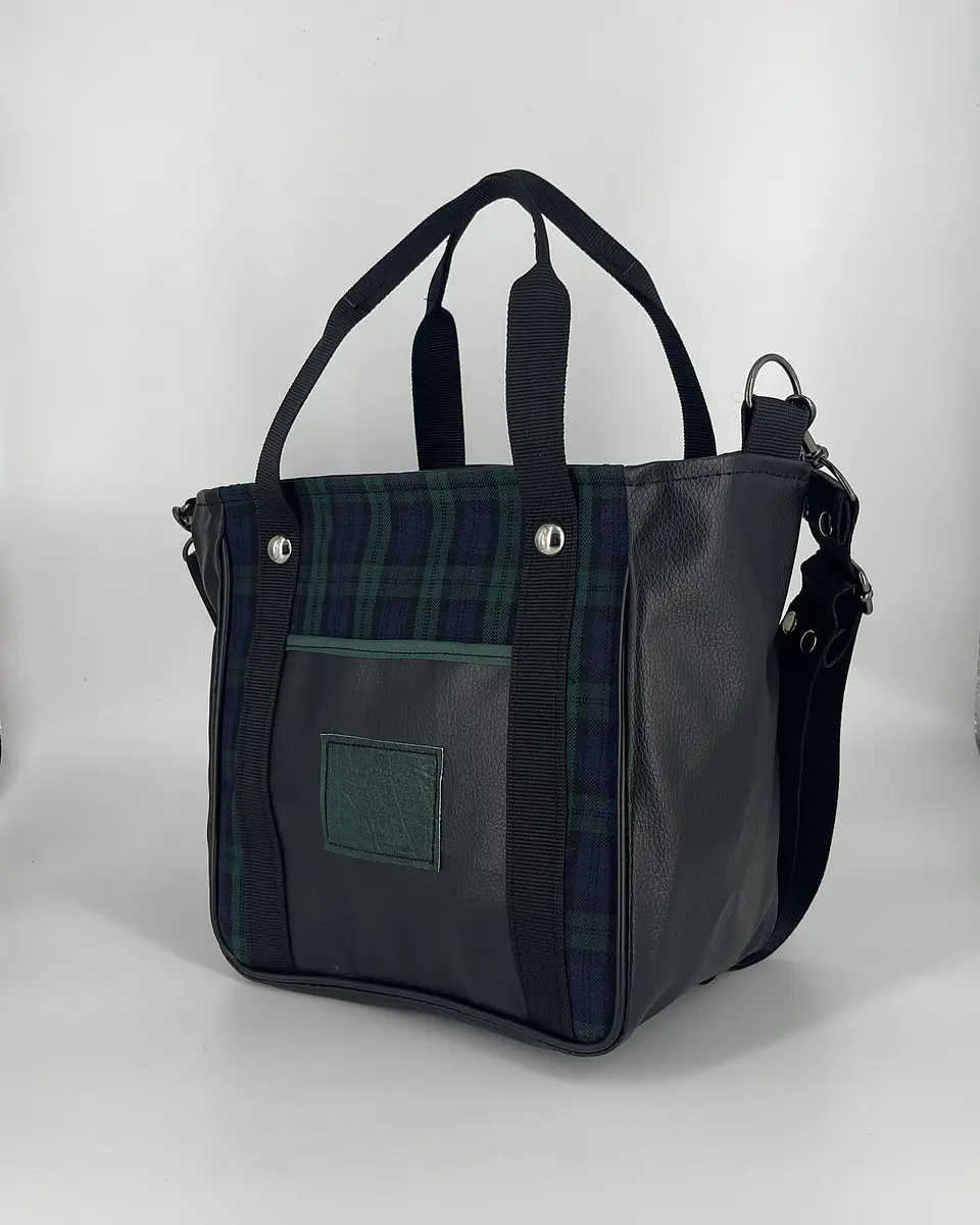 Mini Tote Hycka Tartán Verde 1