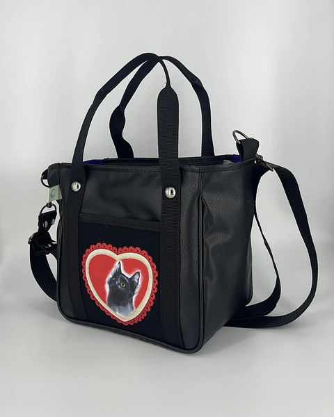 Mini Tote Hycka Gatito Negro
