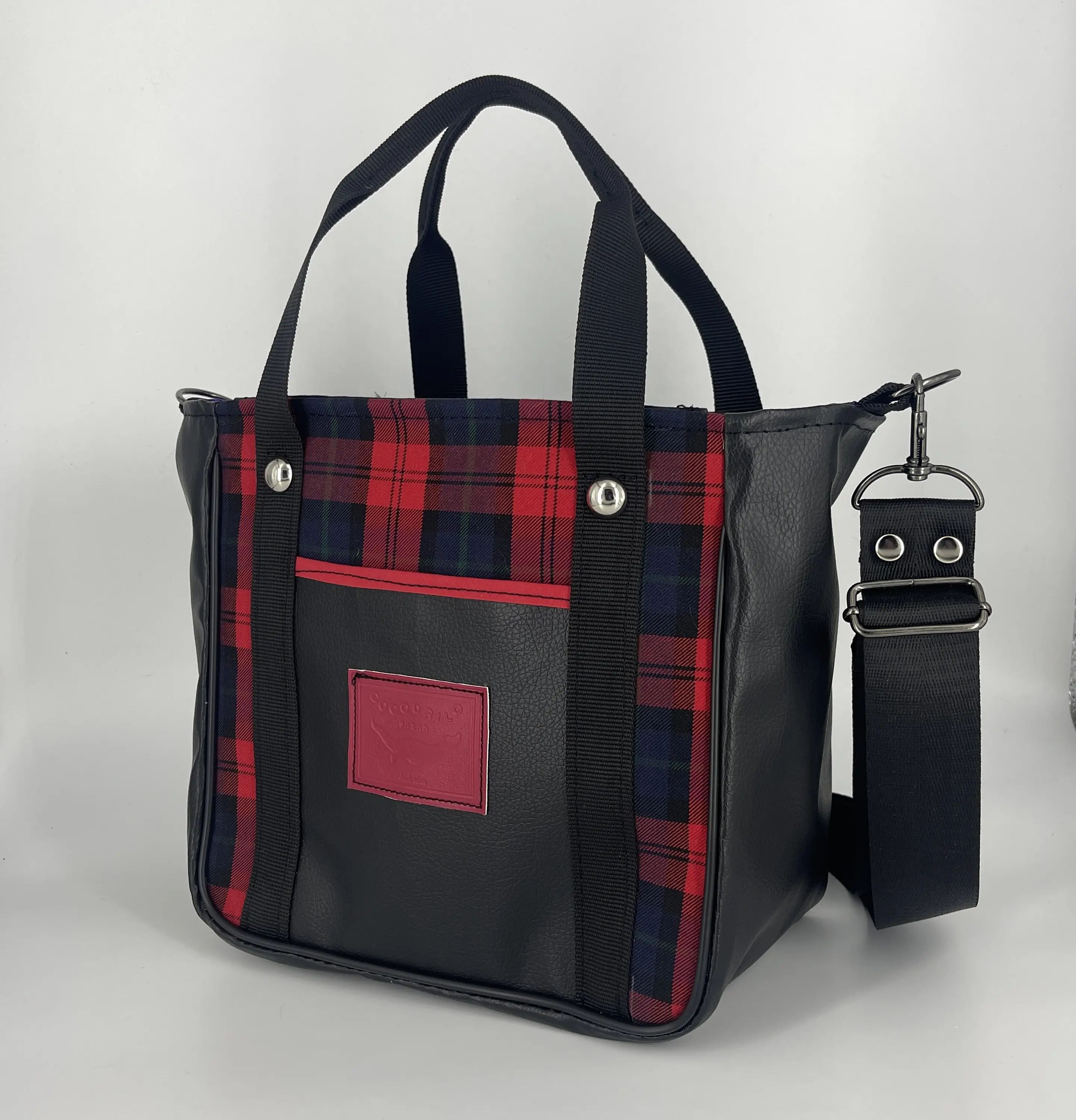 Mini Tote Hycka Tartán Rojo 1