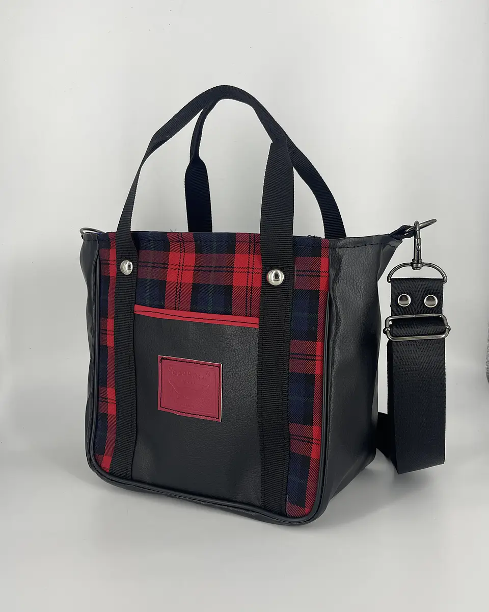 Mini Tote Hycka Tartán Rojo 1