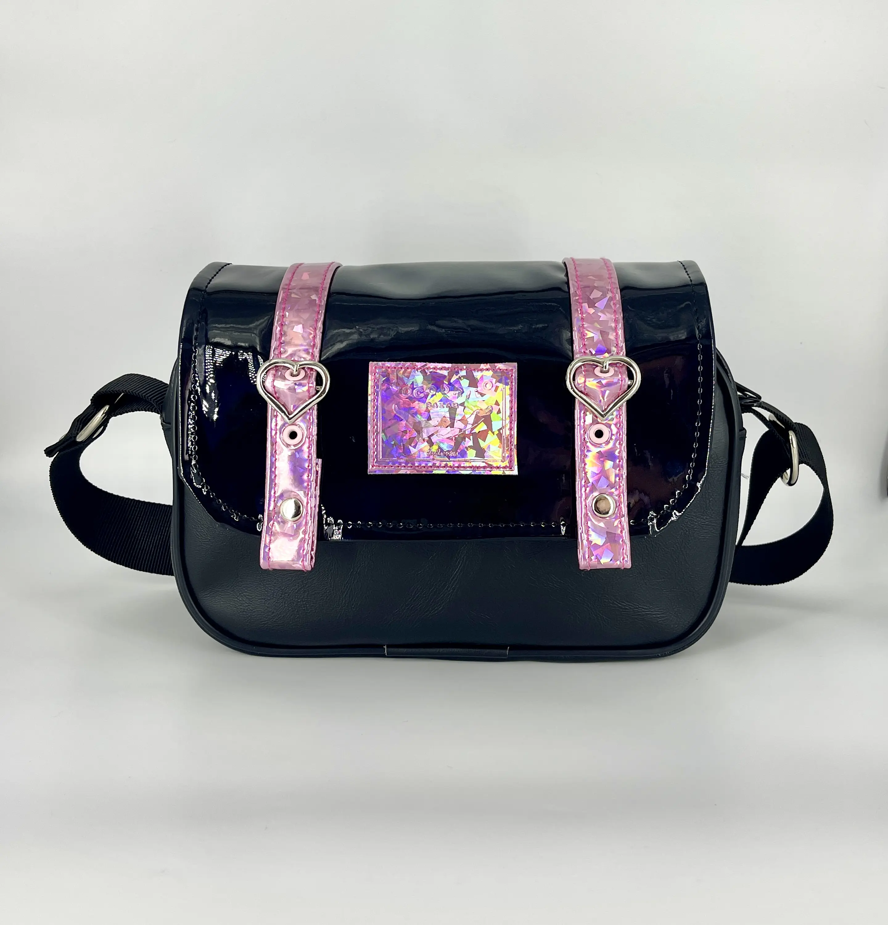 Cartera Nina Confeti Rosa y Charol Holo 1