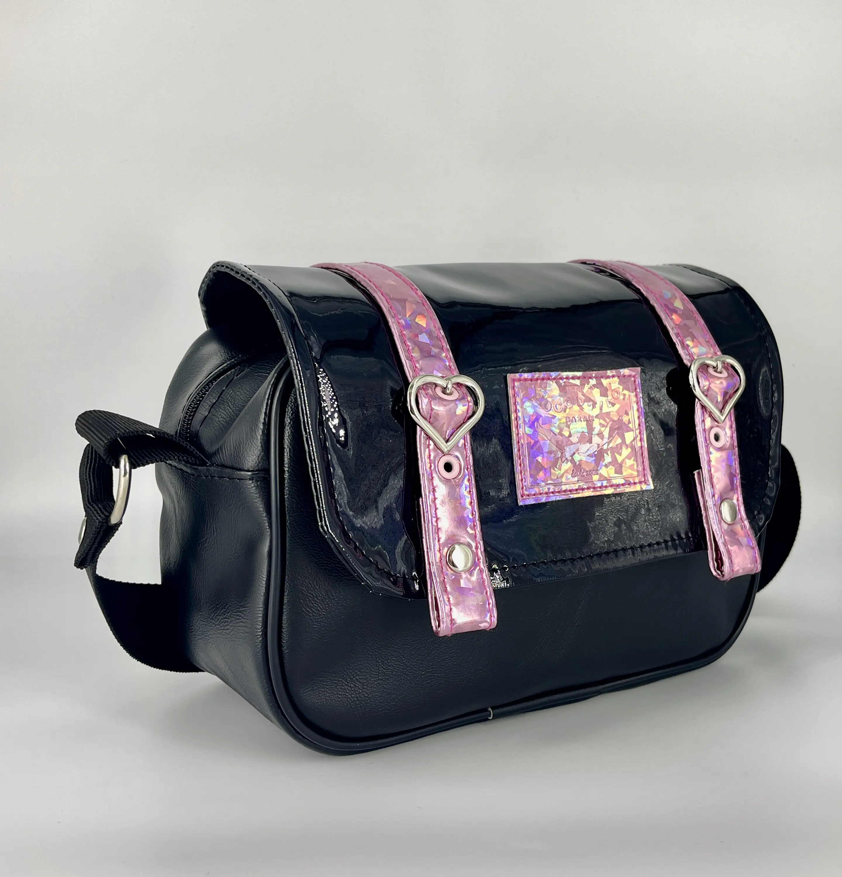 Cartera Nina Confeti Rosa y Charol Holo 2