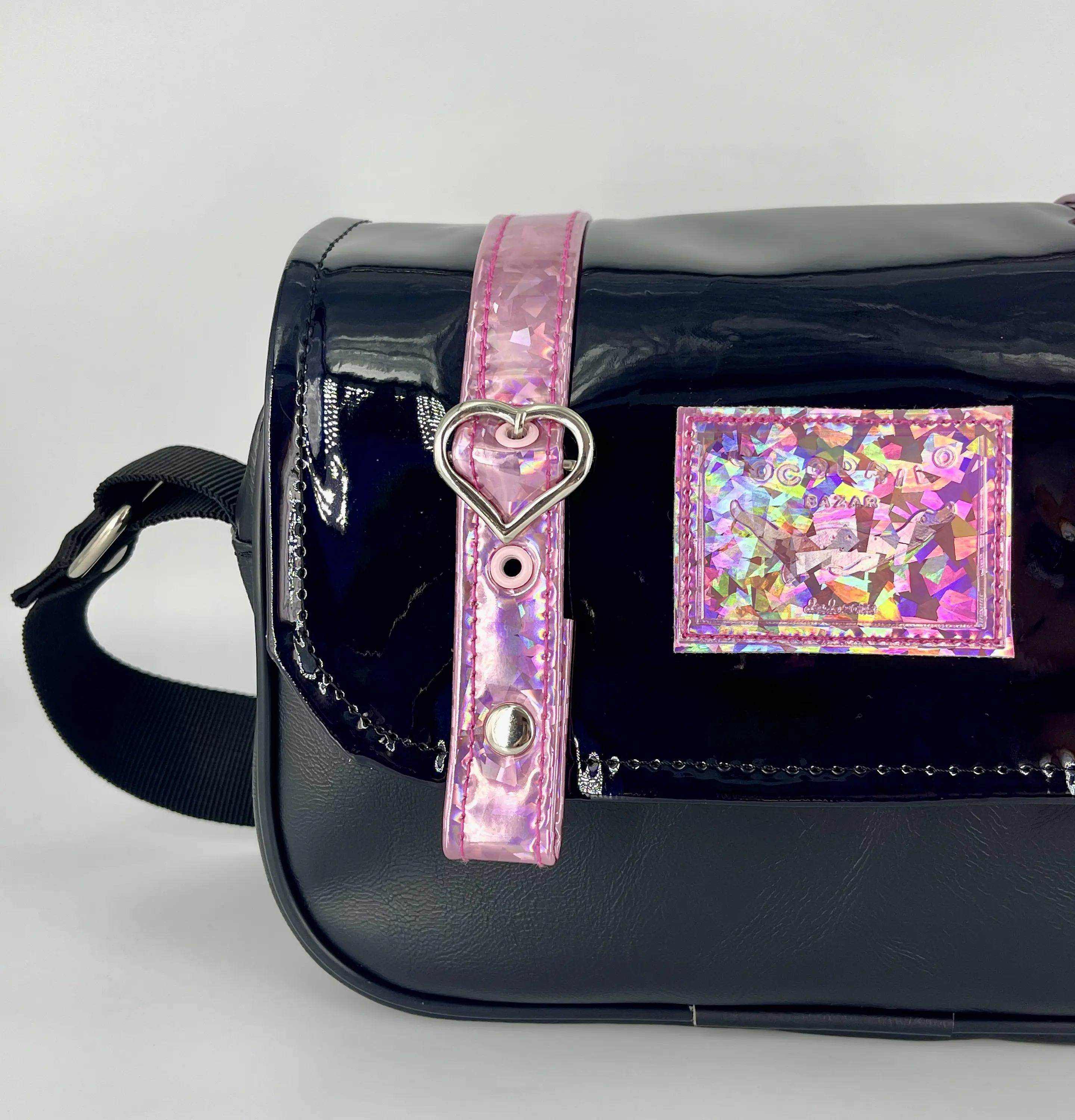 Cartera Nina Confeti Rosa y Charol Holo 3