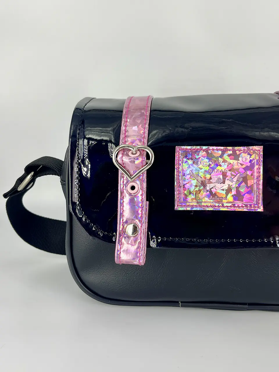 Cartera Nina Confeti Rosa y Charol Holo 3