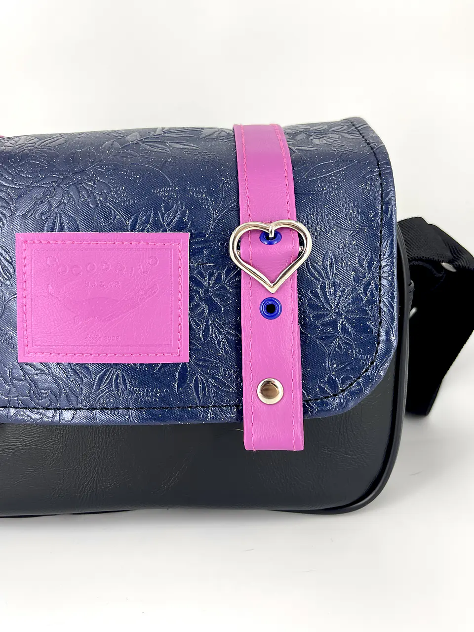 Cartera Nina Gotas Azul Textura Flores Y Magenta 1