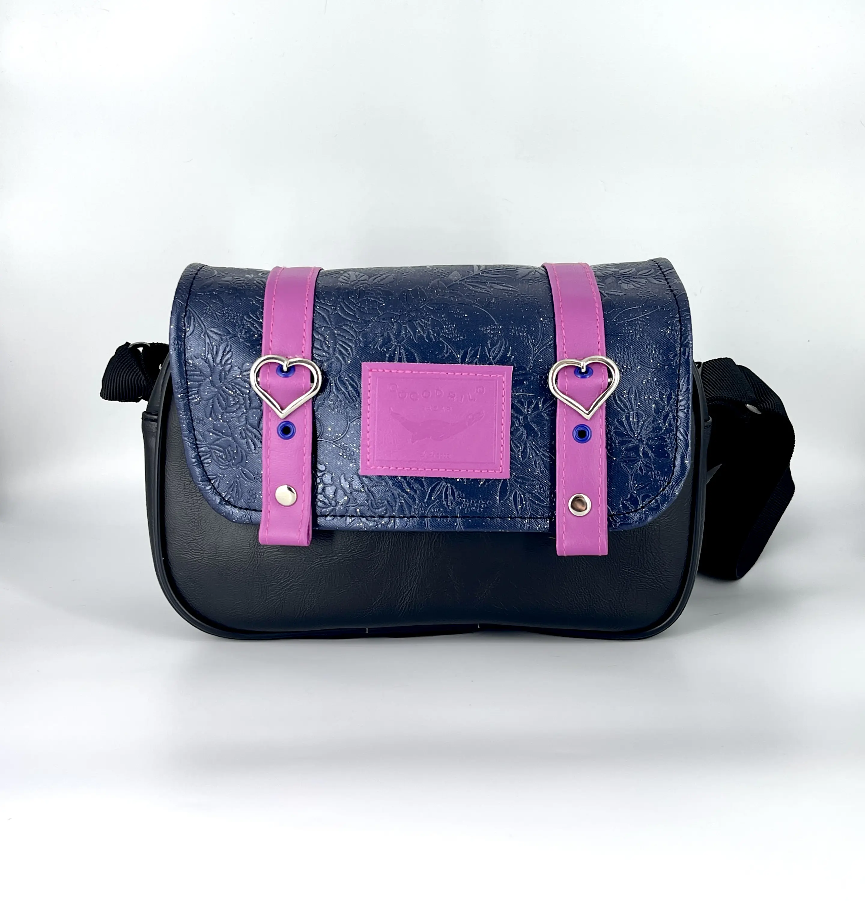 Cartera Nina Gotas Azul Textura Flores Y Magenta 2