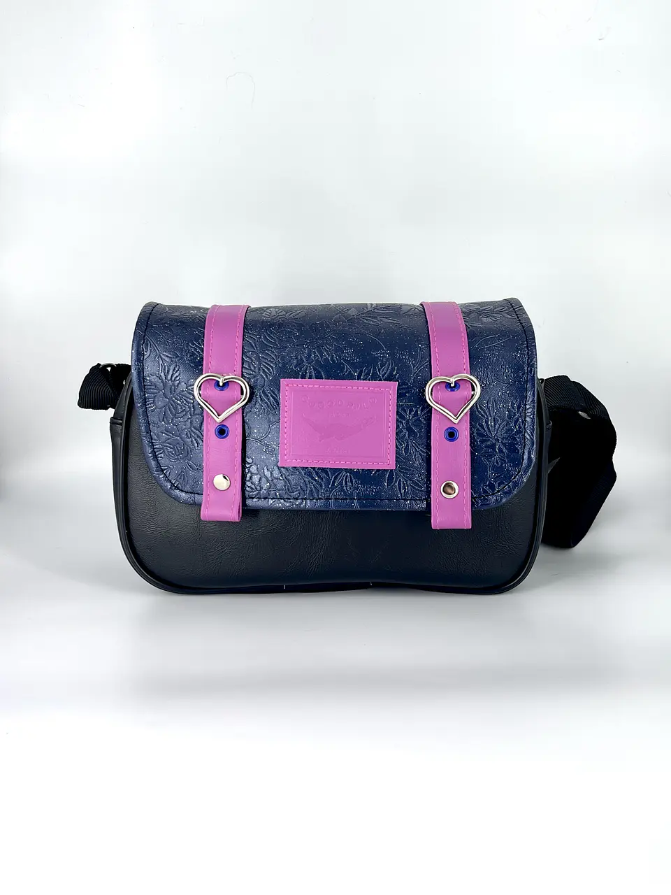 Cartera Nina Gotas Azul Textura Flores Y Magenta 2