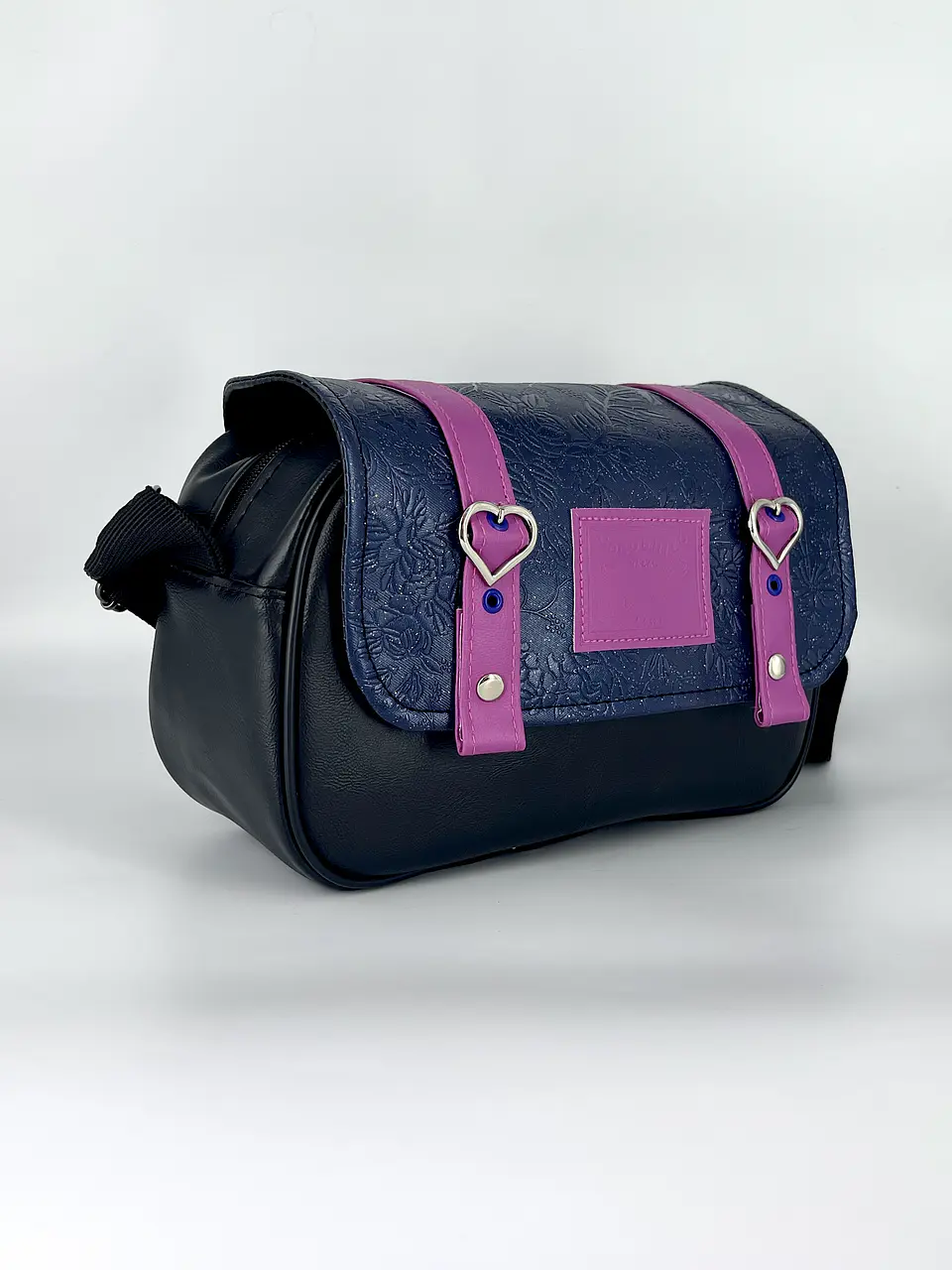Cartera Nina Gotas Azul Textura Flores Y Magenta 3