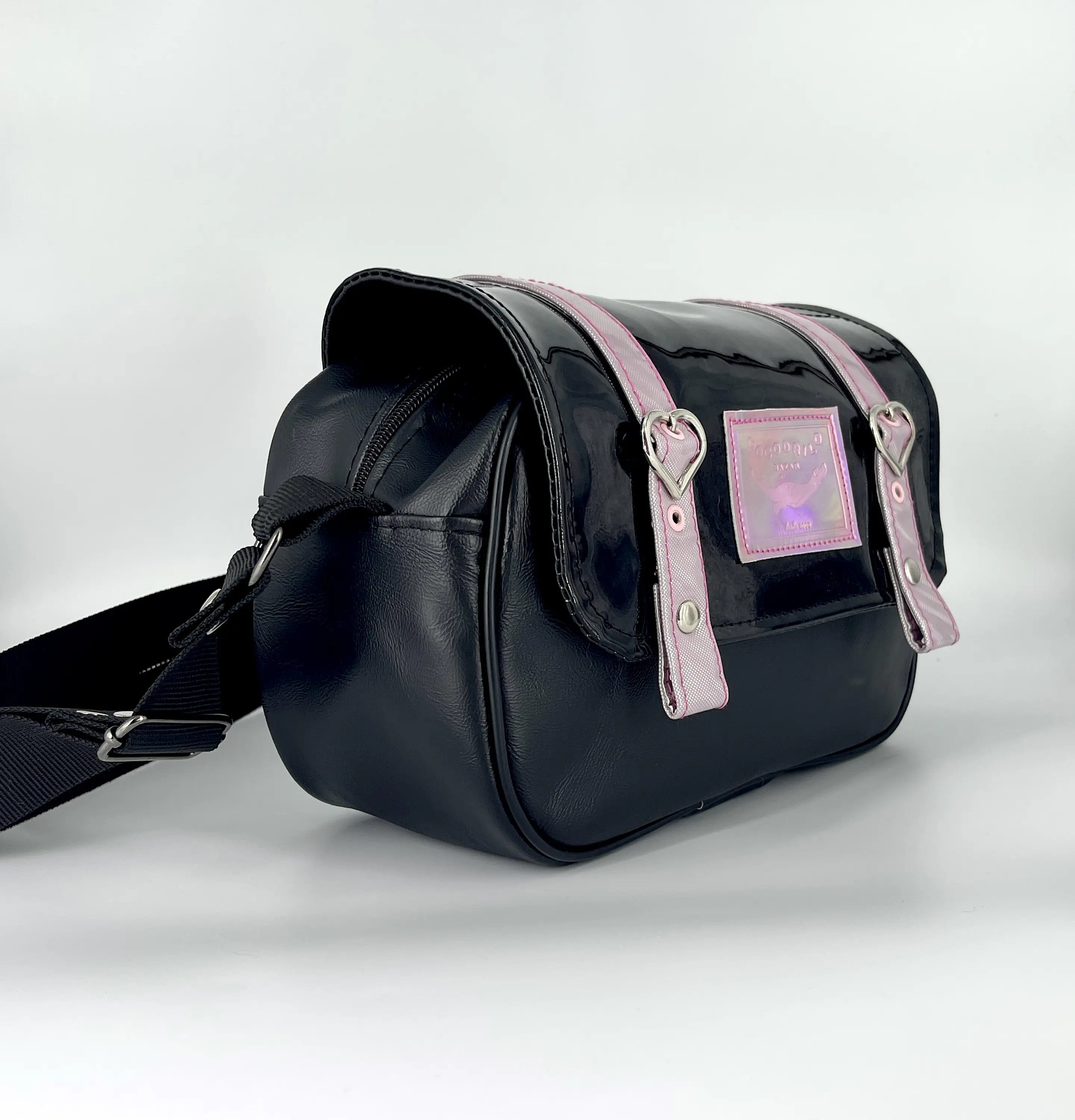 Cartera Nina Charol Holo y Rosa Laser 3