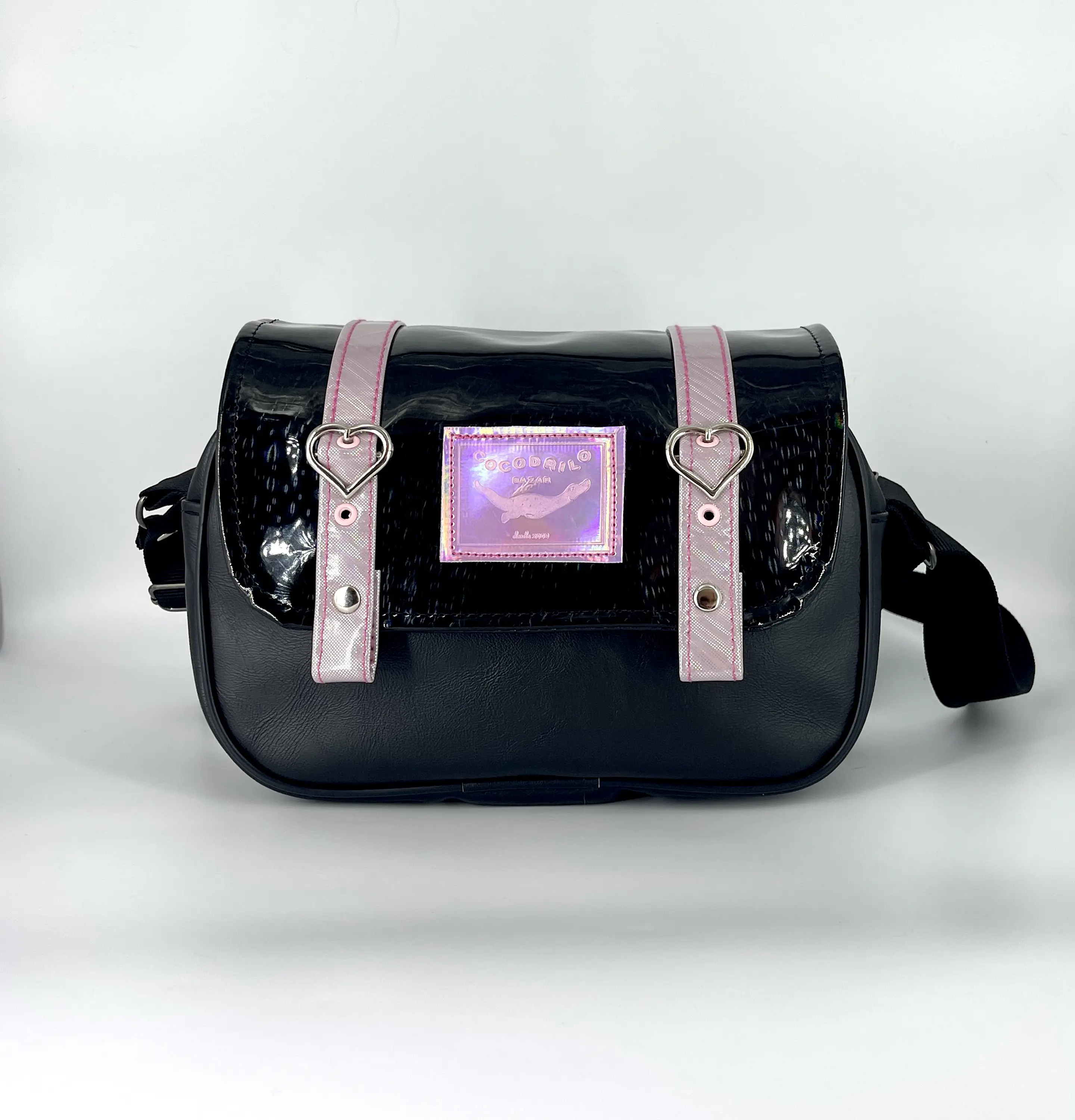 Cartera Nina Charol Holo y Rosa Laser 1
