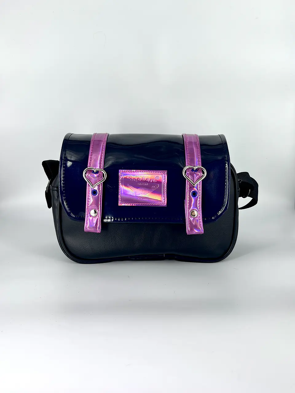 Cartera Nina Charol Azul y Magenta Holográfico 1