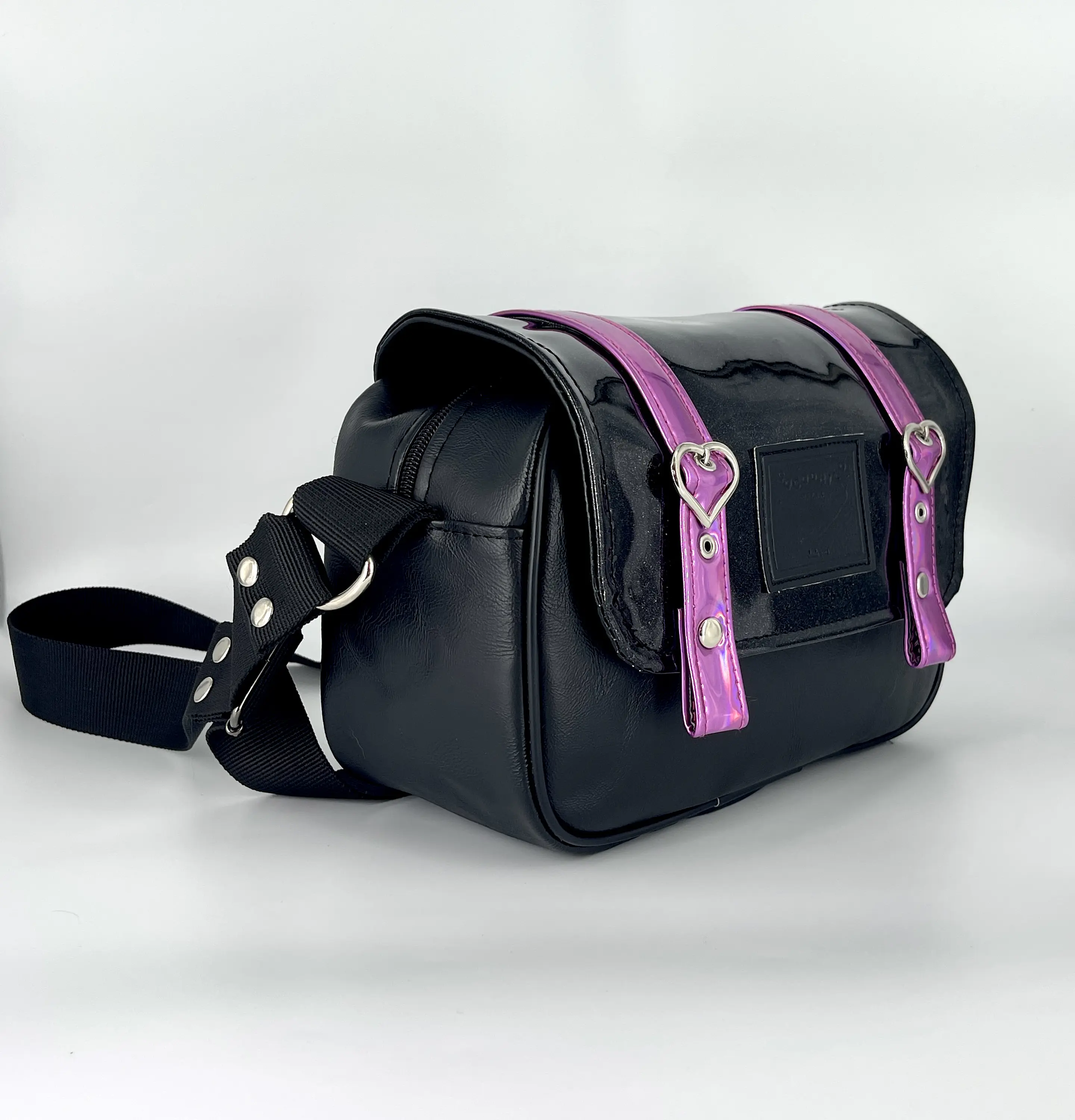 Cartera Nina Charol Glitter y Magenta 3