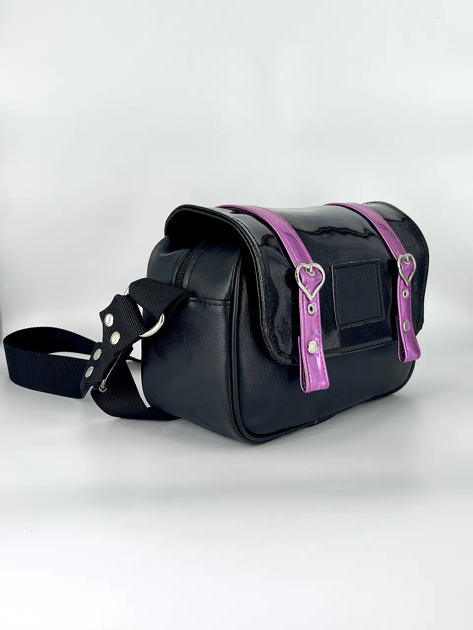 Cartera Nina Charol Glitter y Magenta 3