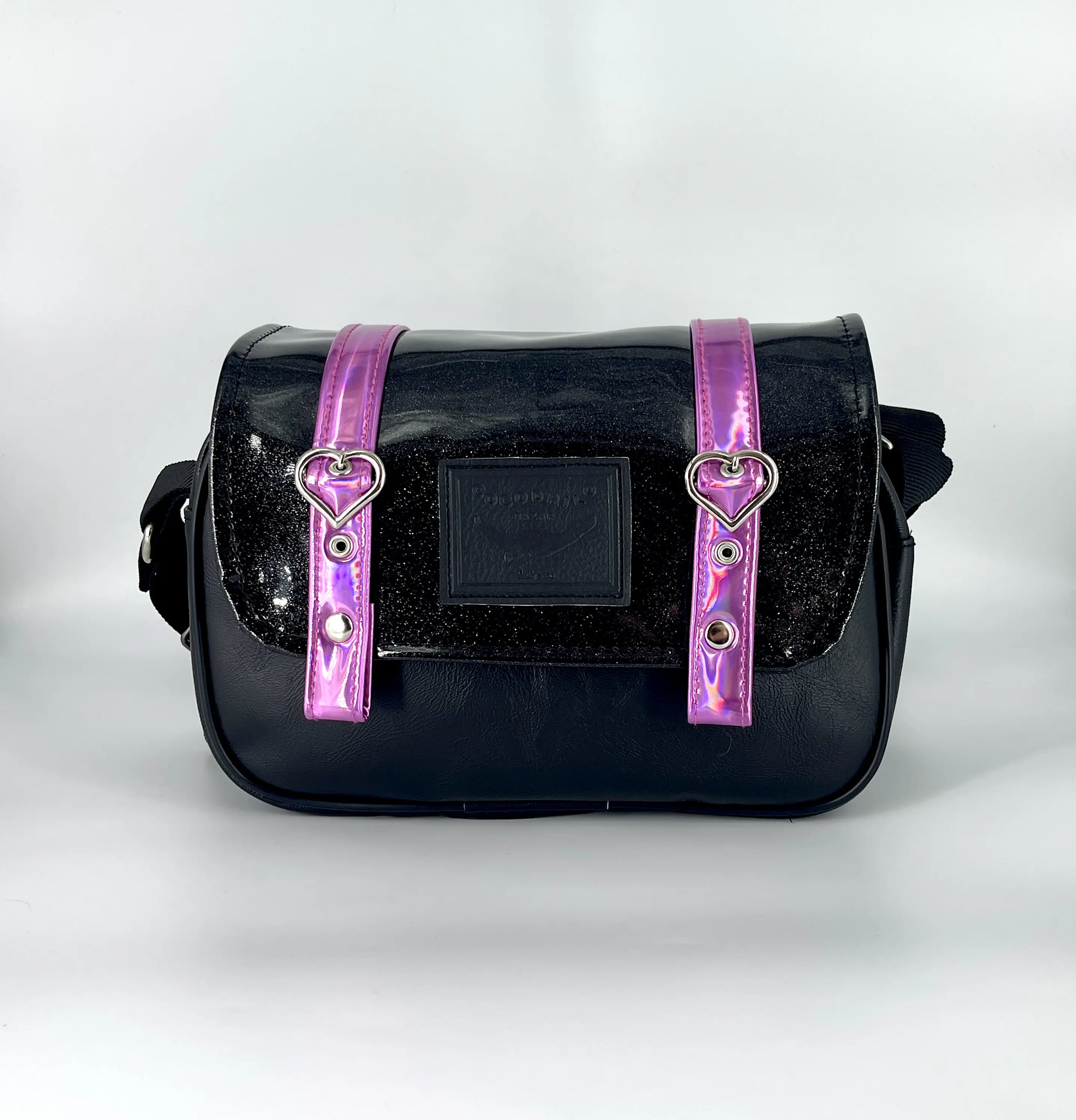 Cartera Nina Charol Glitter y Magenta 1