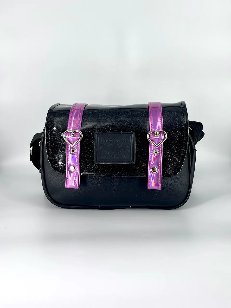 Cartera Nina Charol Glitter y Magenta 1