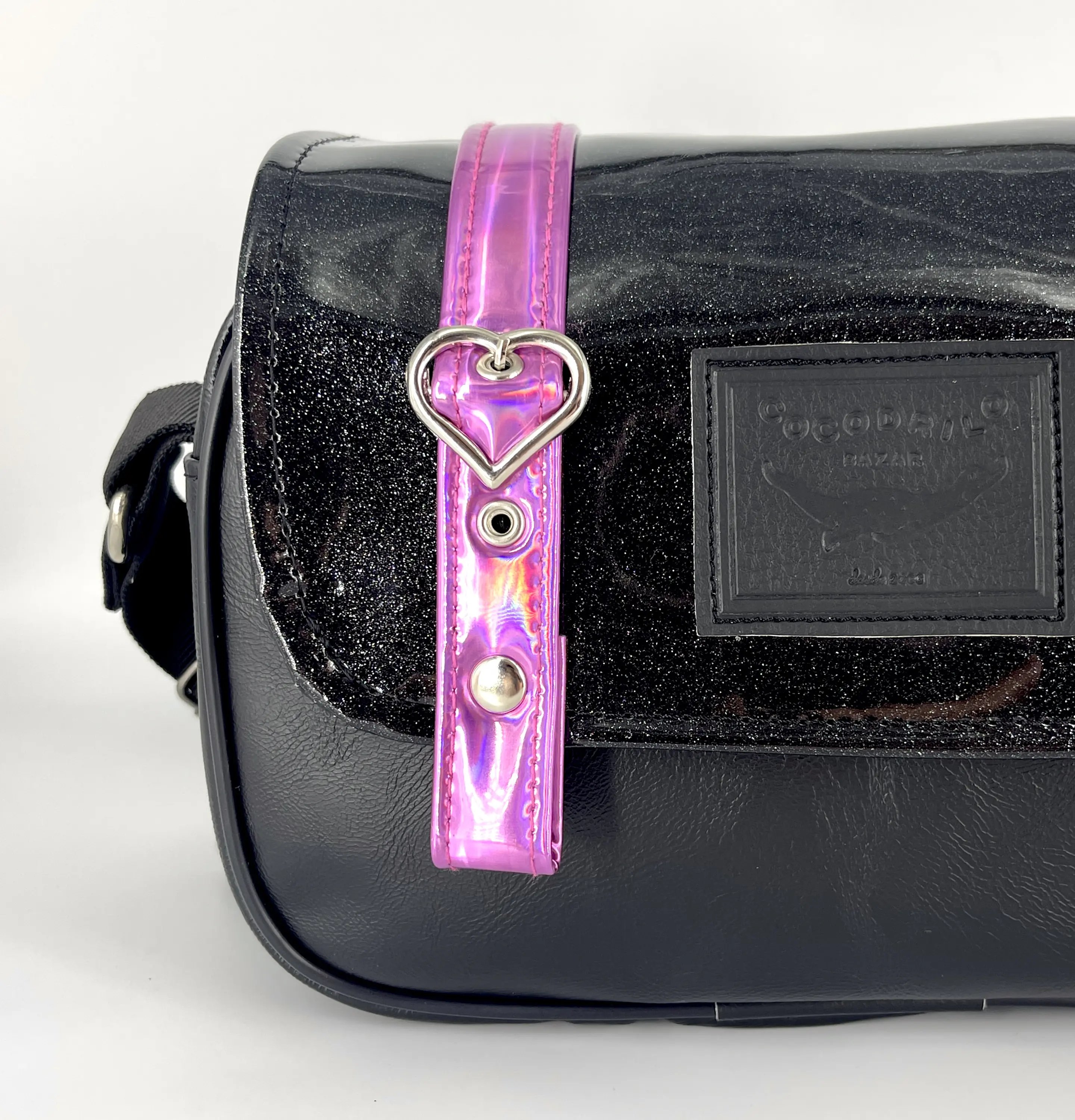 Cartera Nina Charol Glitter y Magenta 2