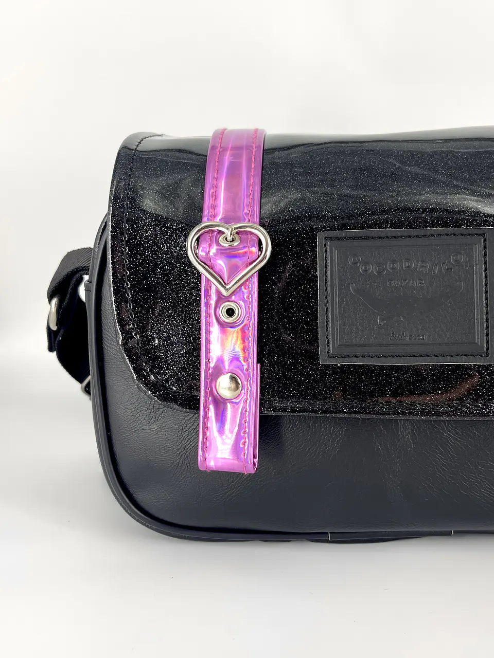 Cartera Nina Charol Glitter y Magenta 2