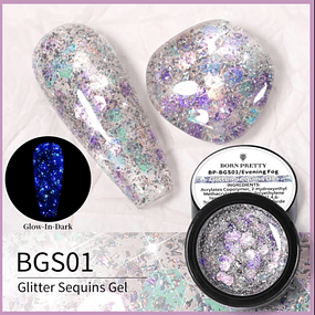 Glitter Gel UV Sequins #1 : EVENING FOG