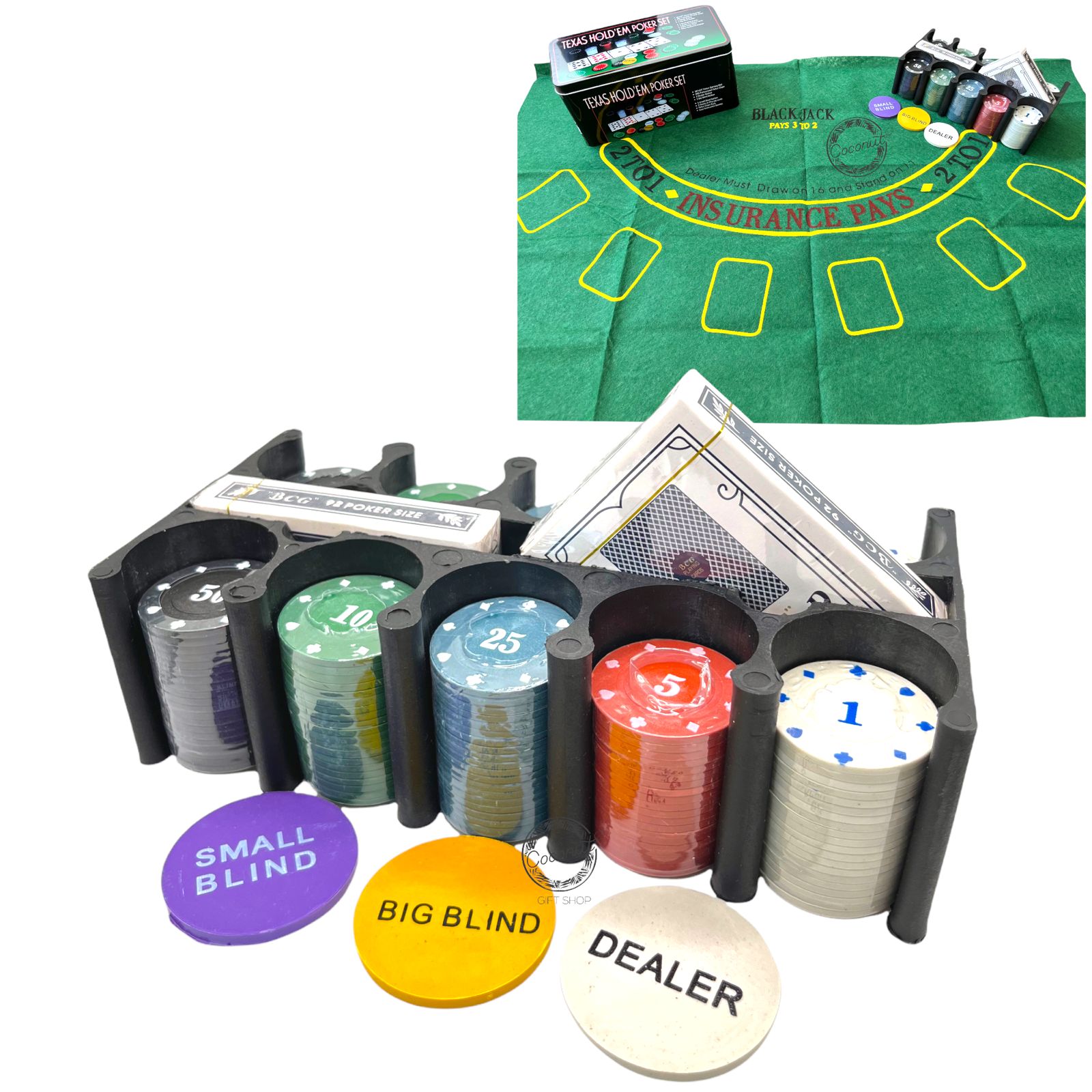 Set Poker 200 Fichas +paño Black Jack Texas Holdem/eshopviña