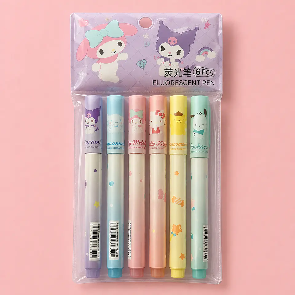 Set 6 Destacadores Sanrio  1