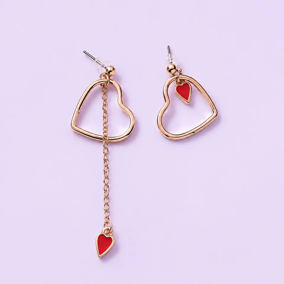 Aros Corazones Asimétricos – Acero Quirúrgico 1