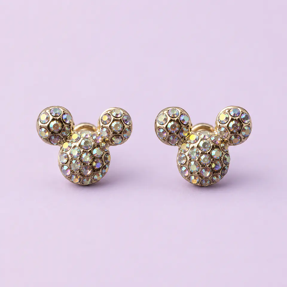 Aros Mickey Mouse con Cristales Tornasol  1
