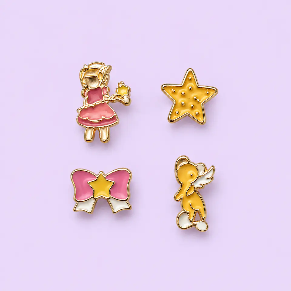 Set 4 Aros Kawaii con Cajita de Regalo 1