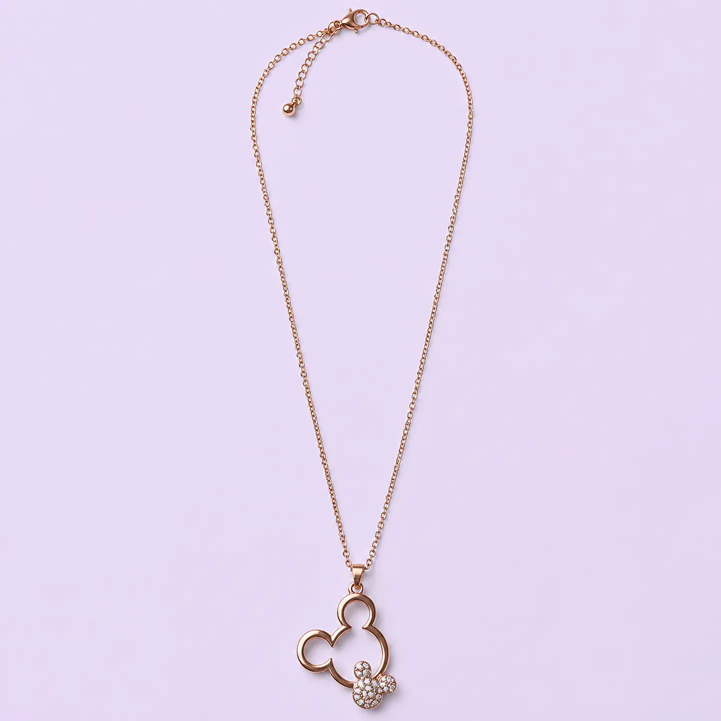 Collar Mickey Doble Silueta con Strass – Acero Quirúrgico 1
