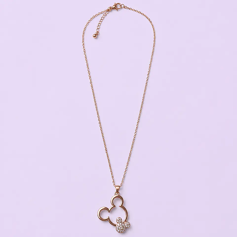 Collar Mickey Doble Silueta con Strass – Acero Quirúrgico 1
