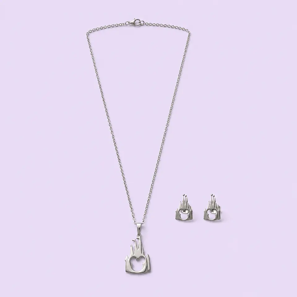 Set Collar + Aros Castillo Mickey – Acero Quirúrgico 1