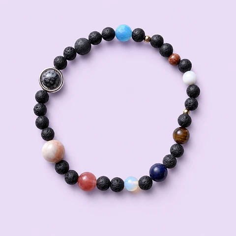 Pulsera Sistema Solar con Gemas Naturales