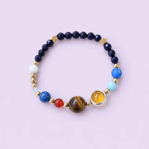 Pulsera Sistema Solar con Gemas Naturales