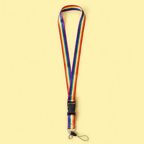Lanyard Arcoíris con Broche Desmontable
