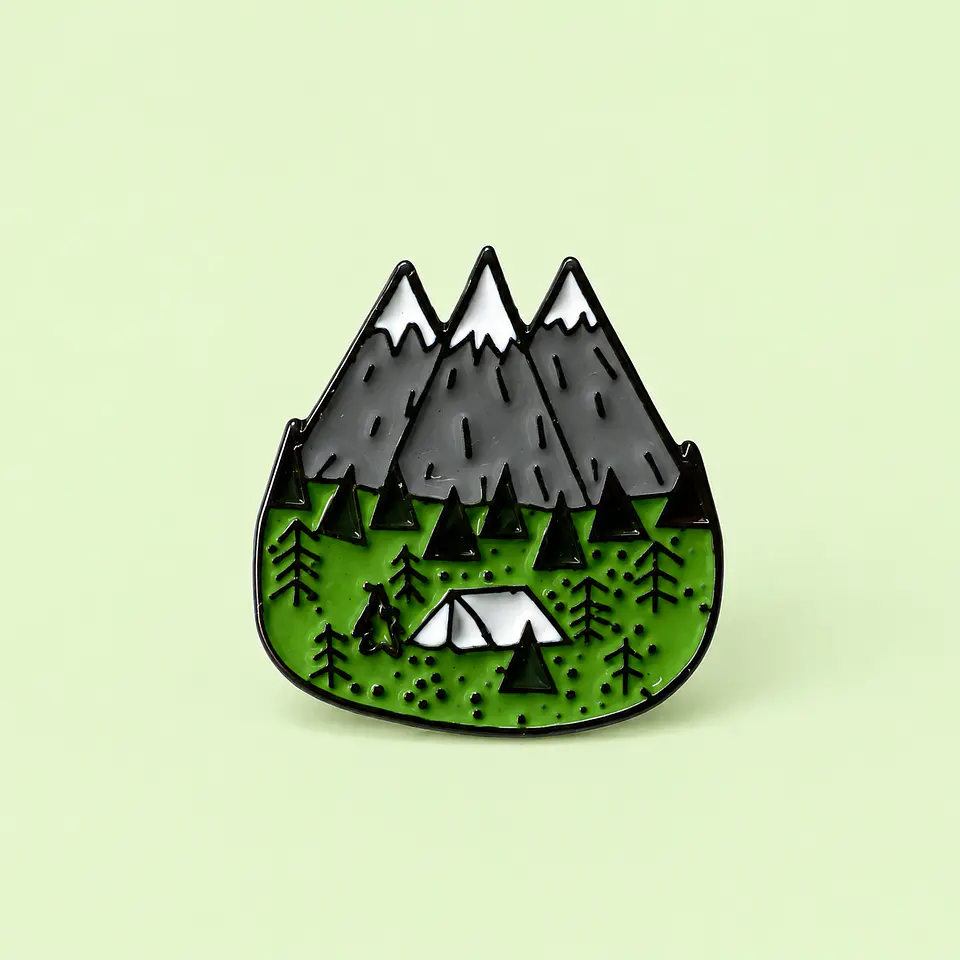 Pin Metálico Montañas & Camping 1