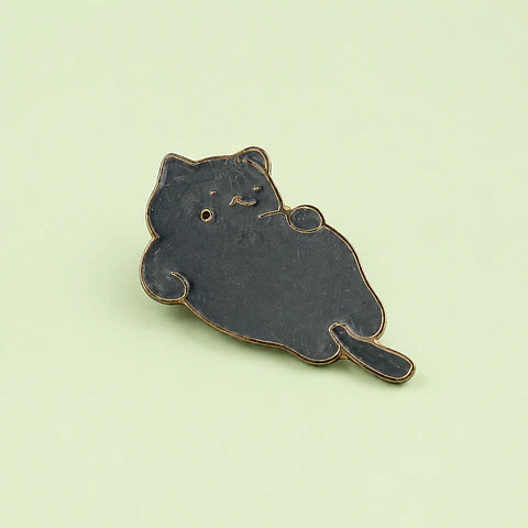 Pin Metálico Gato Gris Kawaii