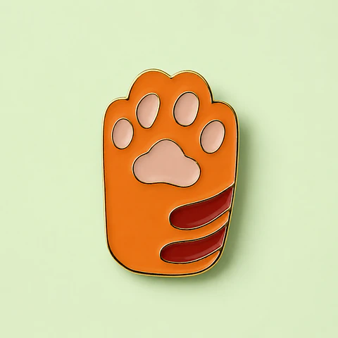 Pin Metálico Patita de Gato Naranja