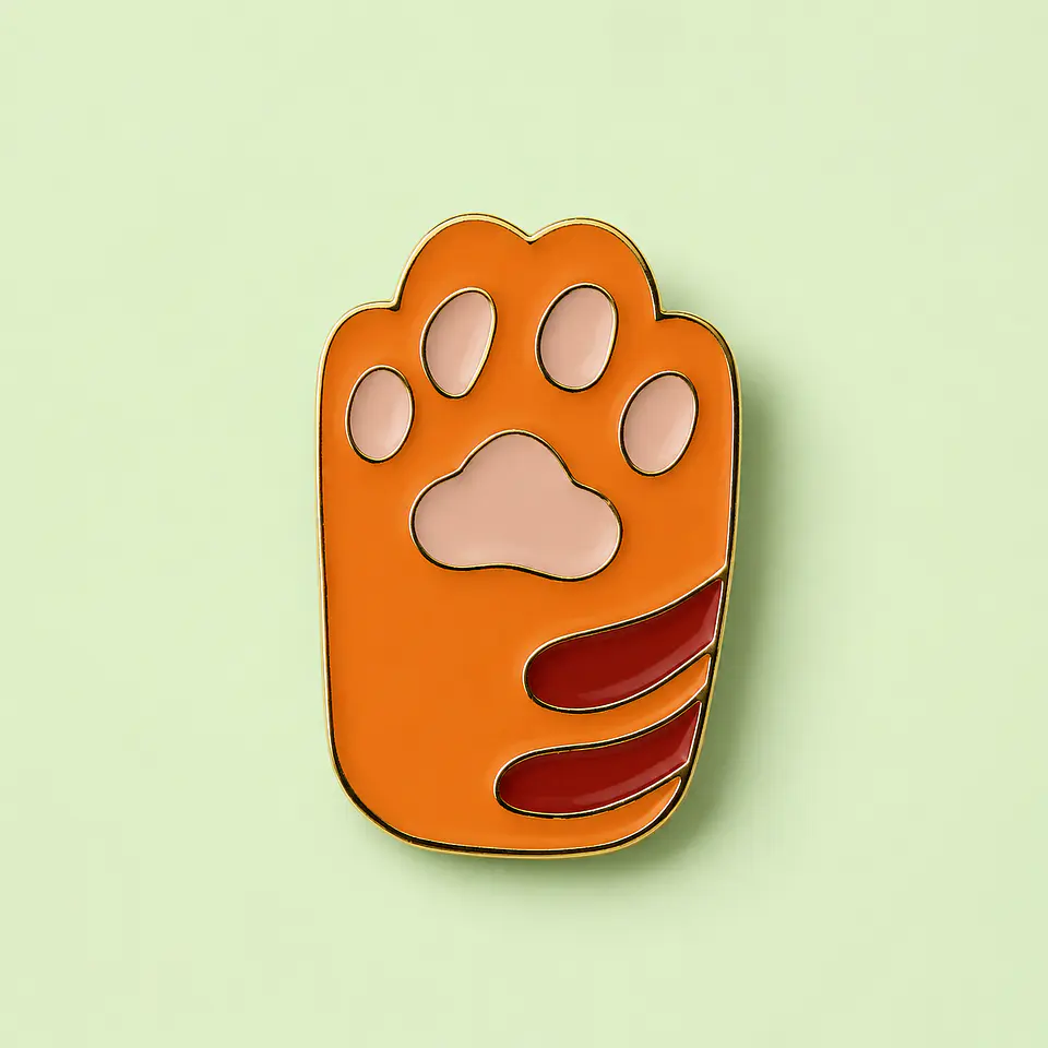 Pin Metálico Patita de Gato Naranja 1