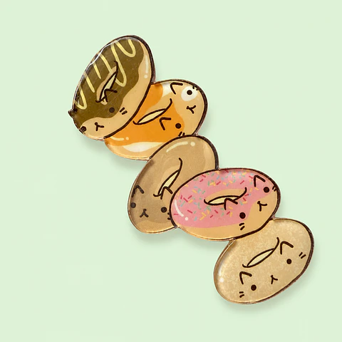 Pin de Acrílico Gatitos Donut Kawaii