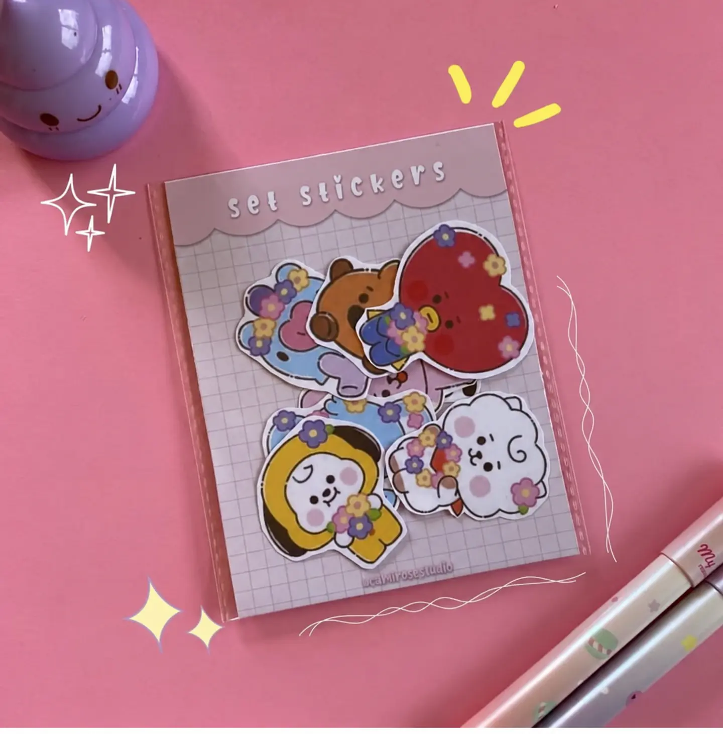 Set de Stickers BT21 Floral – 6 a 12 unidades 1