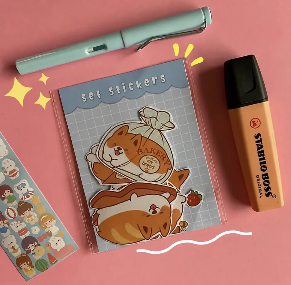 Set de Stickers Corgi Kawaii – 6 a 12 unidades 1