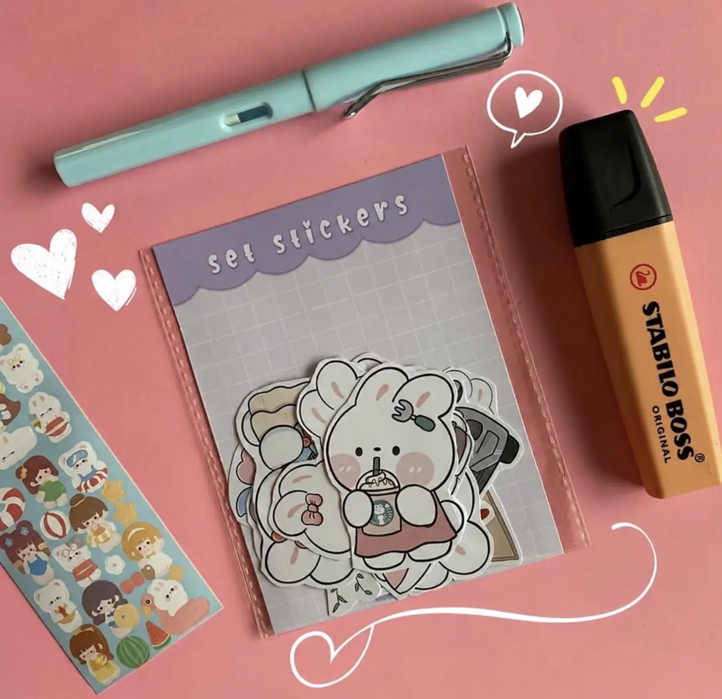 Set de Stickers Conejito Rabbit Kawaii – 6 a 12 unidades 1