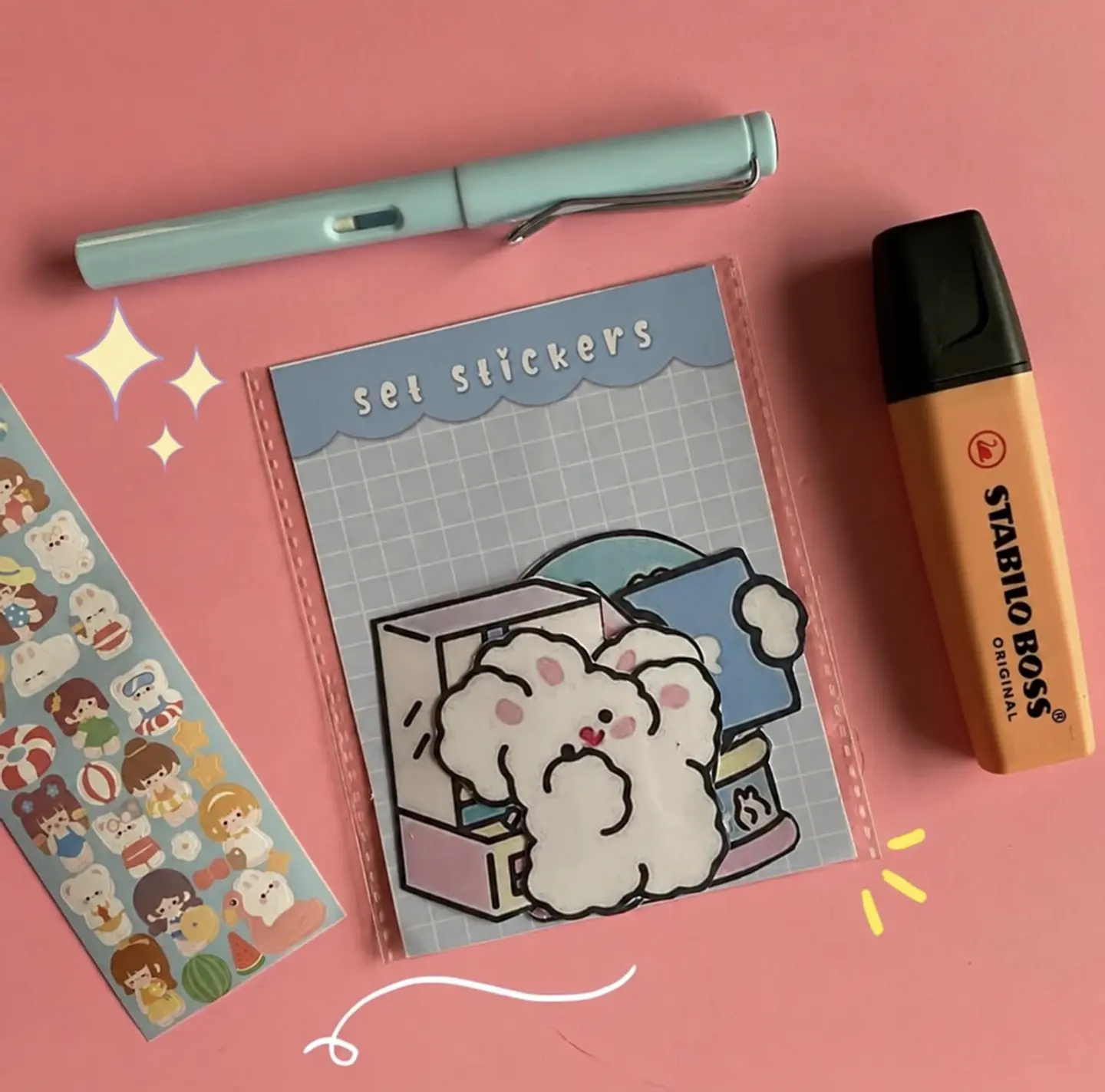 Set de Stickers III Conejito Esponjoso Kawaii – 6 a 12 unidades 1