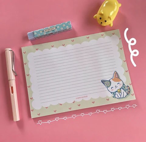 Taco de Esquelas Gatito Kawaii – 30 Hojas